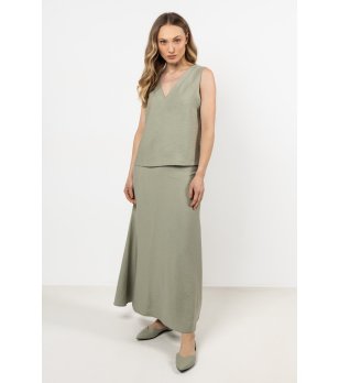 Дълга пола в зелен нюанс Amefa снимка