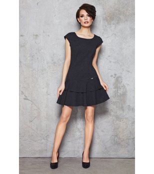 Памучна рокля в цвят графит снимка