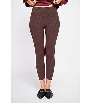 Кафяв дамски клин с висока талия снимка