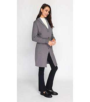 Сива дълга дамска жилетка снимка