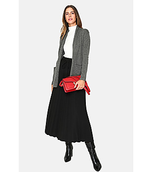 Сива дамска жилетка  с кашмир снимка