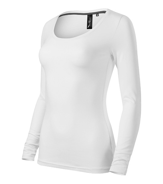 Дамска памучна блуза с дълъг ръкав в бяло Eve снимка