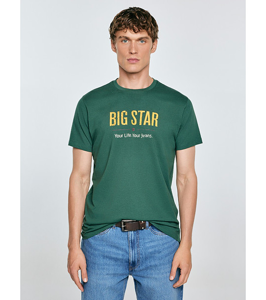 Зелена памучна мъжка тениска Bruno снимка