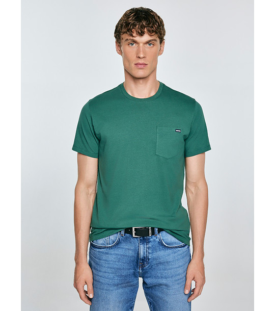 Зелена памучна мъжка тениска Carbon снимка