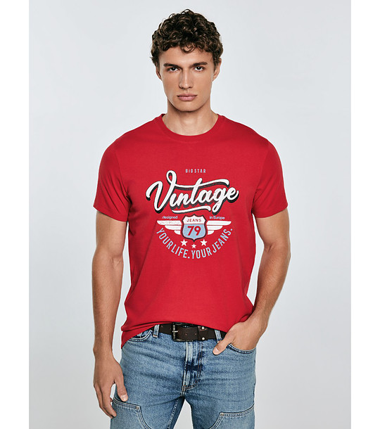 Червена памучна мъжка тениска Merret снимка