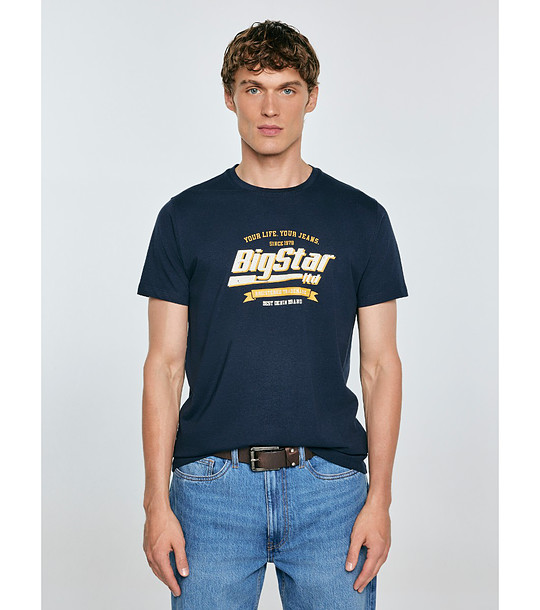 Тъмносиня памучна мъжка тениска Briss снимка