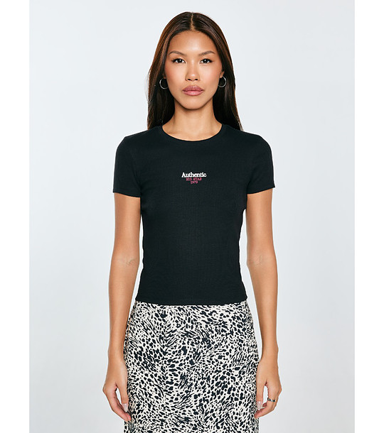 Черна дамска памучна тениска Clarsa снимка