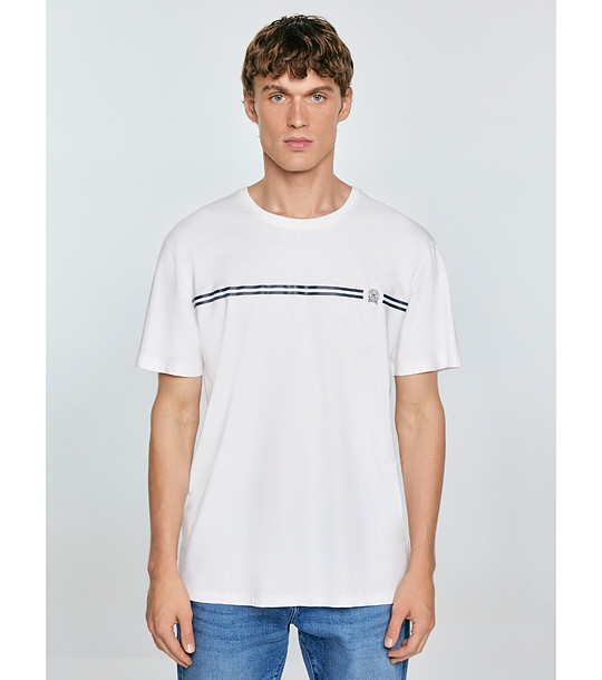 Бяла памучна мъжка тениска Misser снимка