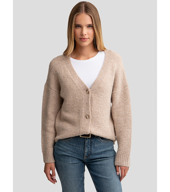 Бежова дамска жилетка с вълна и алпака Kardila снимка