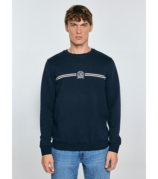 Тъмносиня мъжка памучна блуза Daniel снимка