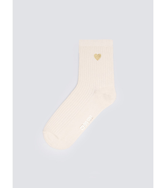 Дамски чорапи в цвят крем Sonja снимка