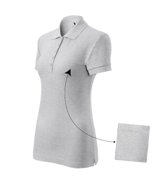 Памучна дамска блуза в светлосиво с яка Polo снимка