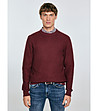 Памучен мъжки пуловер в бордо Carlo-0 снимка