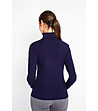 Тъмносиня дамска термо блуза с поло яка-4 снимка