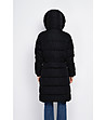 Черно дълго дамско зимно яке яке-3 снимка