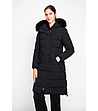 Черно дълго дамско зимно яке-1 снимка