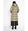 Дълго дамско зимно яке в цвят каки-2 снимка