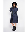 Дълго дамско зимно яке в тъмносиньо-1 снимка