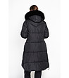 Черно дамско дълго зимно яке-1 снимка