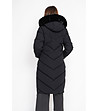 Черно дълго дамско зимно яке-1 снимка