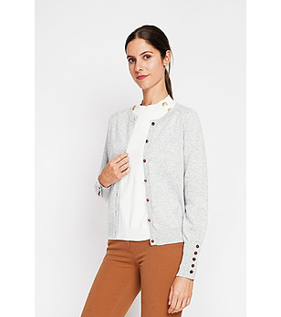 Дамска жилетка в светлосив меланж снимка