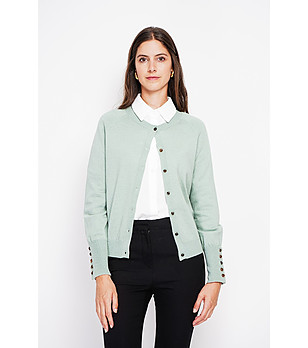 Дамска жилетка в бледозелен меланж снимка