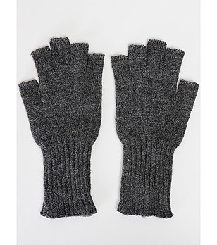 Тъмносиви дамски ръкавици без пръсти снимка