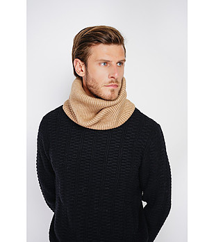 Бежов мъжки шал с кашмир снимка