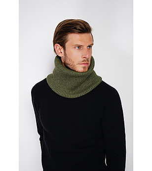 Мъжки шал в цвят каки  с кашмир снимка