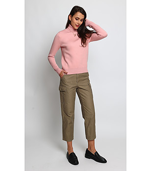 Дамски пуловер в розово с кашмир снимка