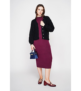 Черна дамска oversize жилетка снимка