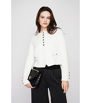 Дамско яке в цвят крем снимка