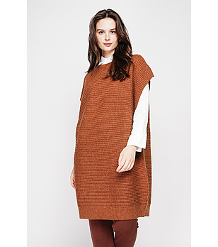 Oversize блузон в кафяво снимка