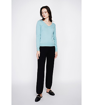 Дамски пуловер в тюркоаз снимка