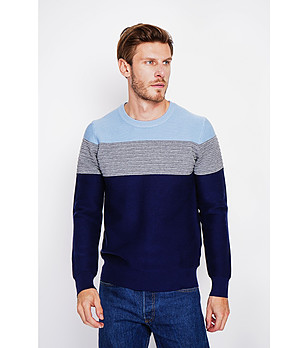 Мъжки пуловер в сини нюанси снимка