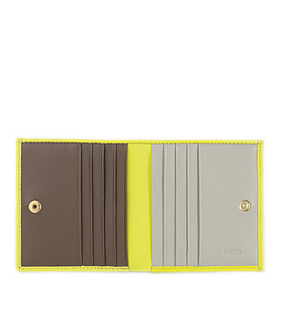 Мъжки кожен портфейл Duane в кафяво, сиво и жълто с RFID снимка
