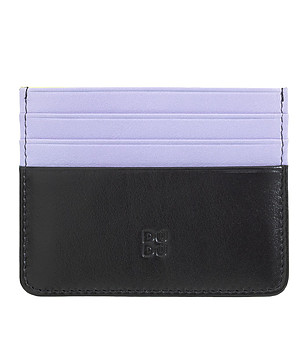 Кожен класьор за банкови карти в лилаво, черно и жълто Svalbard снимка