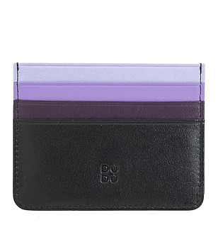 Кожен класьор за банкови карти в лилаво и черно Svalbard снимка