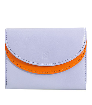 Кожен дамски портфейл в лилаво и оранжево Galapagos снимка