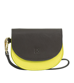 Дамско портмоне в кафяво и жълто от естествена кожа Madagascar снимка