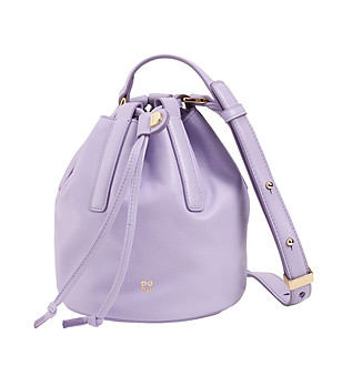 Дамска малка кожена чанта през рамо Filicudi в лилаво с портмоне снимка