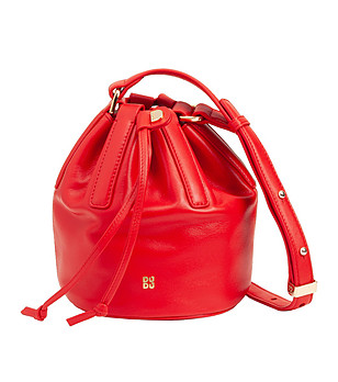 Дамска малка кожена чанта през рамо Filicudi в червено с портмоне снимка