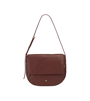 Дамска чанта през рамо в цвят шоколад Formentera снимка