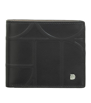 Мъжки портфейл от естествена кожа в черно и таупе Plinio снимка