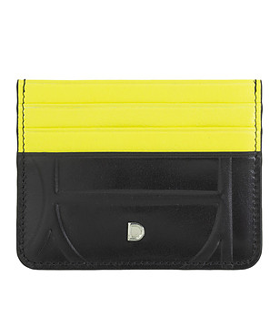 Кожен аксесоар за карти в черно и жълто Svalbard снимка