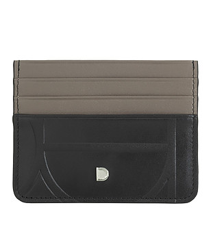 Кожен аксесоар за карти в черно и таупе Svalbard снимка