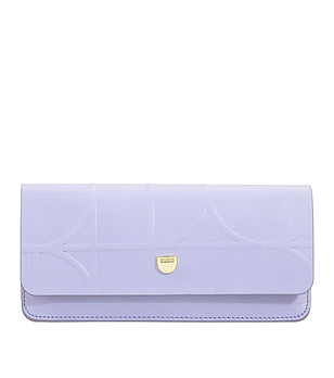 Калъф за очила от естествена кожа в лилаво с релеф Calais снимка