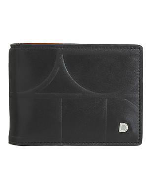 Мъжки кожен портфейл Azzorre в черно и оранжево с RFID защита снимка