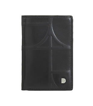 Мъжки портфейл от естествена кожа в черно и жълто Capri снимка