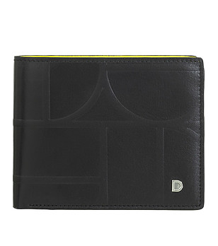 Кожен мъжки портфейл с RFID в черно и жълто Itaca снимка